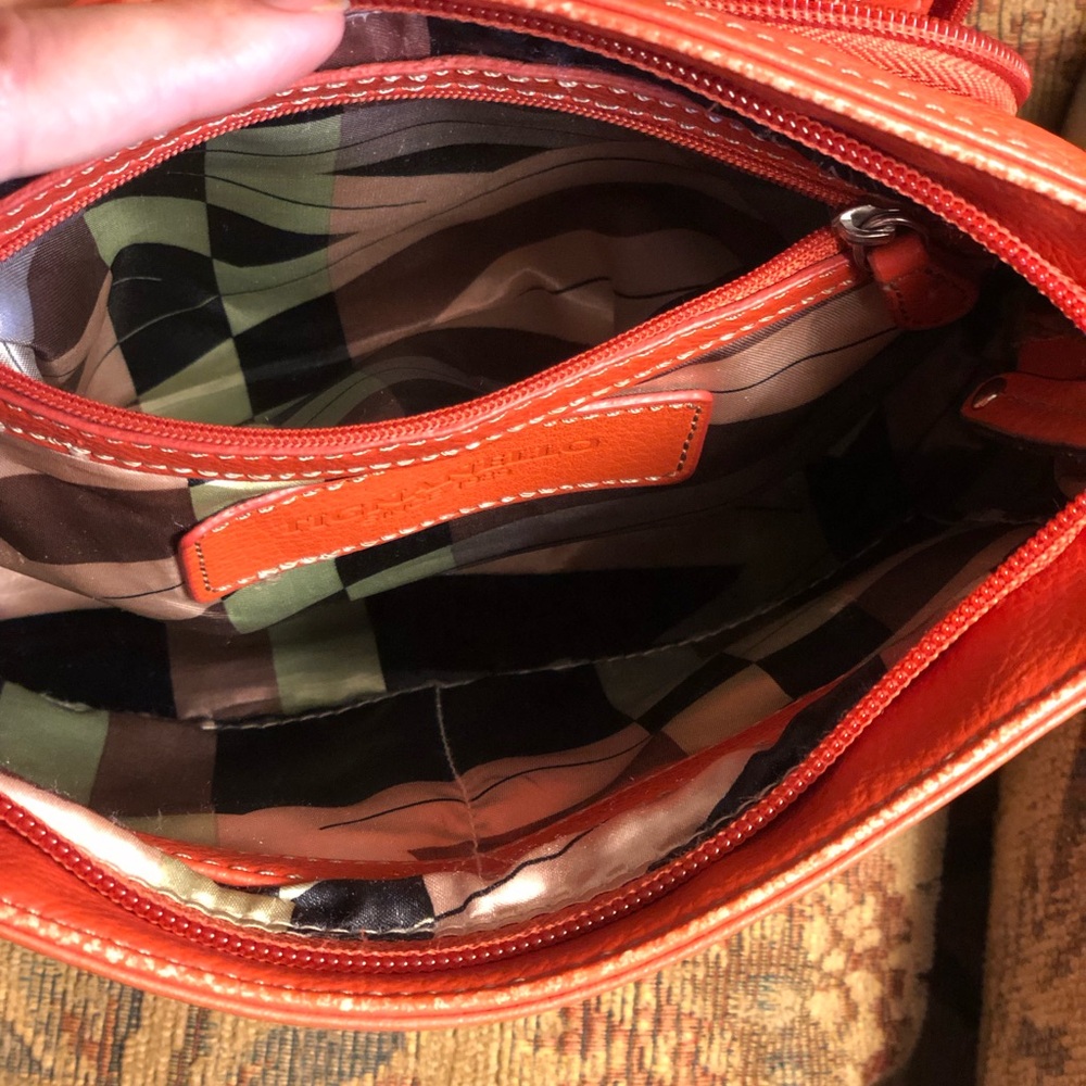 Tignanello Orange Leather Crossbody - Picture 4 of 9